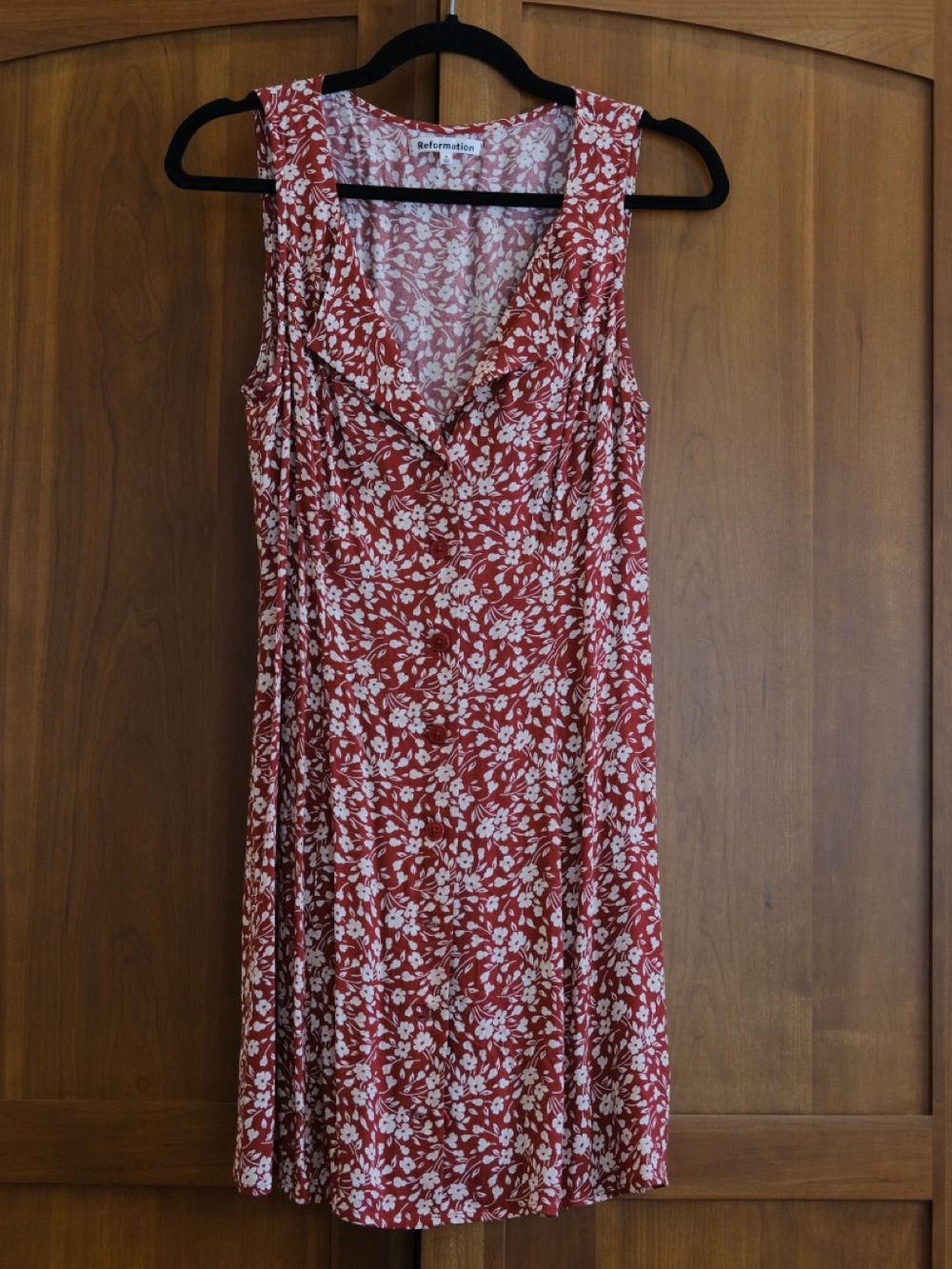 Reformation Rust Floral Sleeveless Mini Dress